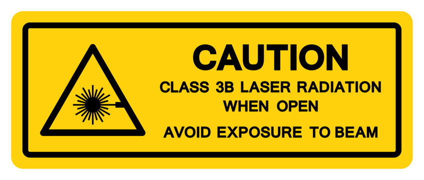 Class 3B Laser Radiation Symbol Sign,Vector Illustration, Isolate On White Background Label.EPS10