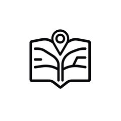 Isolated Roadmap with Pin Pointer Icon on a Transparent Background