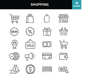 Shopping and ecommerce icon set