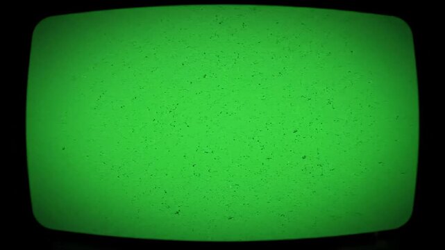 Retro green computer screen static simulating old technology and vintage displays