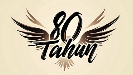 80 Tahun: Anniversary Logo with Wings