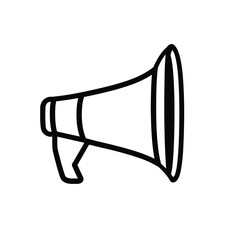 Loudspeaker Outline, Black Silhouette, Isolated, Communication, Bullhorn Art 78 character