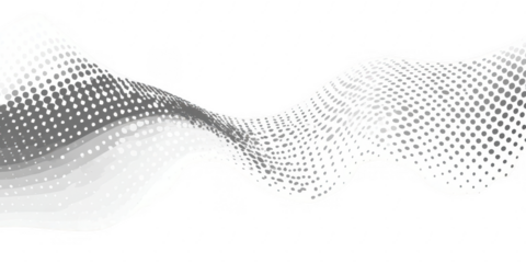 Abstract wavy form with grayscale halftone dots