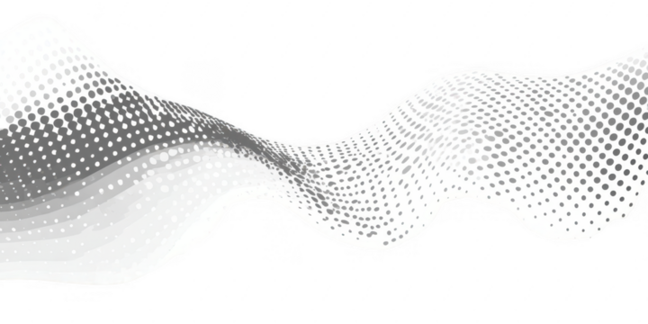 Abstract wavy form with grayscale halftone dots