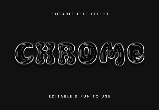Black liquid Chrome Shiny Font Plump Metallic Bright Text Effect