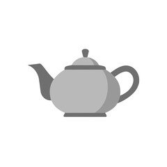 Simple grey teapot illustration isolated on white background, perfect for tea and beverage concepts.