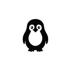 Whimsical Penguin Illustration A Charming Black and White Clipart Image