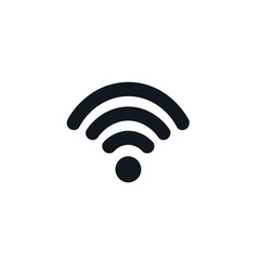 Minimalist Wifi Icon Black Wireless Signal Symbol on a Clean White Background