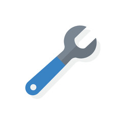 Illustration of a Wrench Tool Simple Icon for Maintenance and Repair on White Background