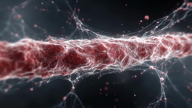 Digital animation simulating excessive skin stretch and recoil demonstrating fragile connective tissue characteristic of collagen abnormalities.