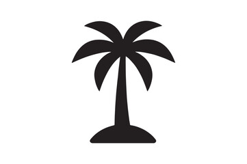 Palm Tree icon silhouette vector with white background