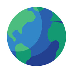 Simplified Green and Blue Earth Icon A Clean Visual for Environmental Awareness and Global Connectivity