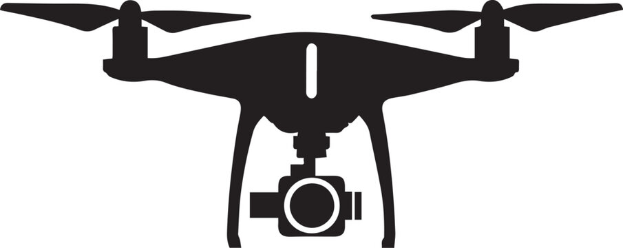 black vector logo againt a white background. create a drone icon for a drone company.i con black vector illustration