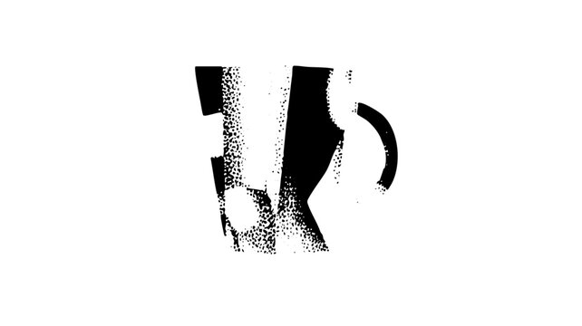 Vector Abstract black glyph combines letterforms into a unique .