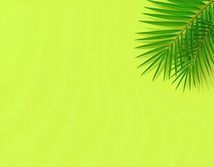 Fototapeta premium Two green palm leaves on table 4