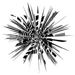 Obraz premium Vector Dynamic burst of abstract black lines radiates from a central point.