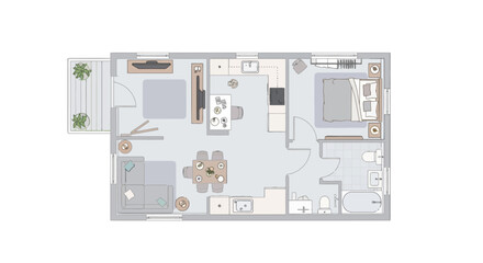 Apartment Floor Plan: Minimalist Design & Layout