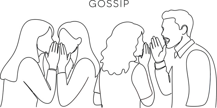 Illustration of gossip and rumors spreading secret information