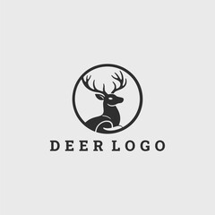 Fototapeta premium Deer logo style icon design template vector illustration