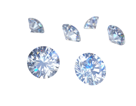 Diamonds shimmering on black, close-up, possibly for jewelry or finance themes