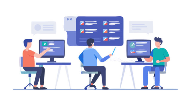 Online meeting training webinar presentation for team collaboration and business conference call setup