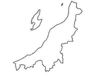 新潟県の地図（白地図）
