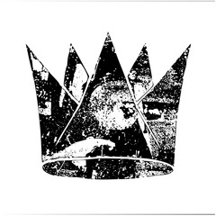 Obraz premium Vector Monochrome crown featuring a lions face.