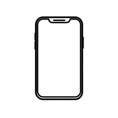 Smartphone outline icon with transparent background, digital device simple design