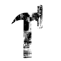 Vector Abstract hammer shaped letter T .