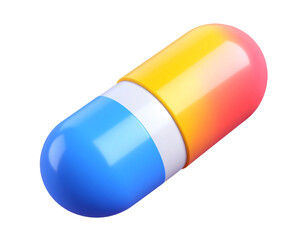 3D rendering of a colorful pill