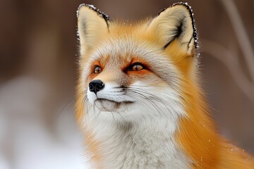 Fototapeta premium Close-up of a red fox in winter