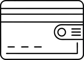 Simple Black Line Art Credit Card Icon:  Modern, Minimalist, Financial Design