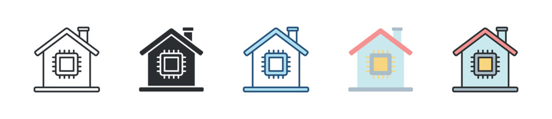 Smart Home Icon Set Multiple Style Collection