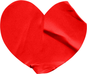 red heart shape sticker isolated on white background