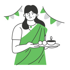 Indian Culture Character Illustration