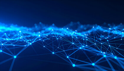 Blue Digital Network Waves.