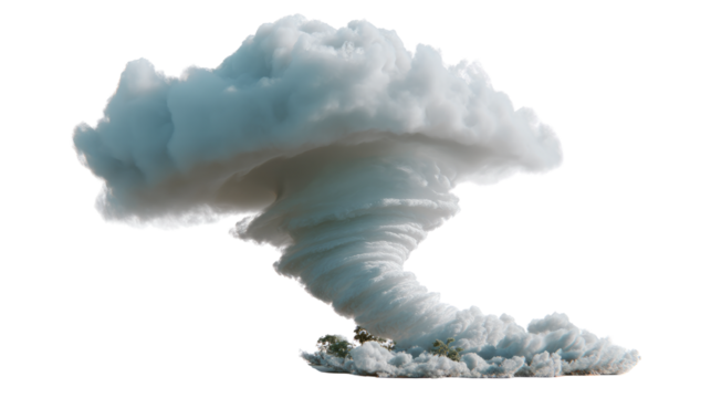 Vivid Cyclone Whirl: A photorealistic cyclone captured mid-formation, showcasing the raw power and ethereal beauty of nature's most dramatic display.