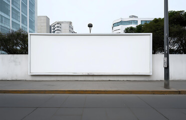 Urban Blank Billboard for Advertising in City Architecture - Modern Marketing Display and Silhouette Design for Public Promotion and Branding Mockup