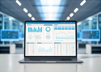Modern dashboard real time data tax compliance analytics business intelligence financial report digital interface technology office professional workspace