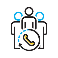 Vector multi color icon for Call us