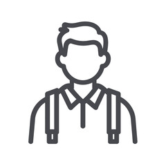 Obraz premium Man Portrait Outline Icon with Suspenders and Polo Shirt on