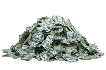 Large pile of US dollar bills.