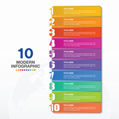 Fototapeta premium Square infographic template and number with 10 steps