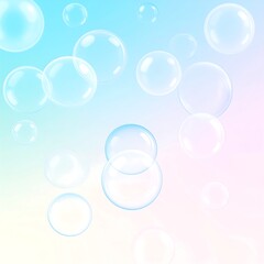 Pastel background with translucent bubbles of varying sizes