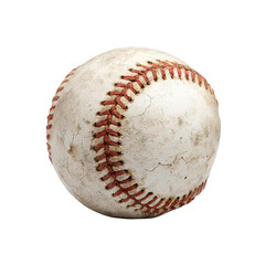 Worn baseball, close-up