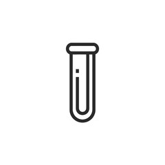 Simple Laboratory Test Tube Icon with Bold Black Outline on White Background