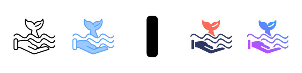 Save The Ocean icon sheet multiple style collection