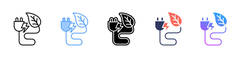 Green Power icon sheet multiple style collection
