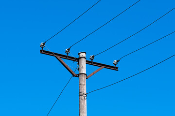 Power lines pole