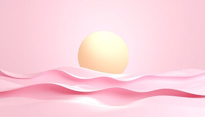Pastel egg on pink waves